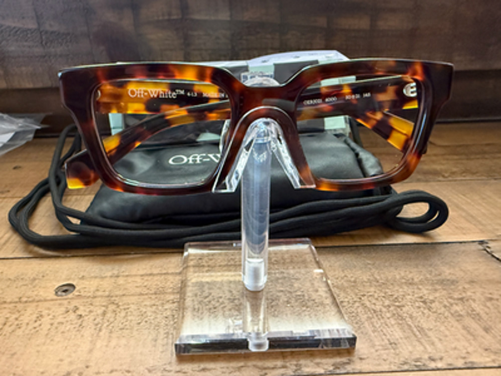 Off-White Optical Style 1 Havana Tortoise 50mm Mens Eyeglasses OERJ021 Italy New